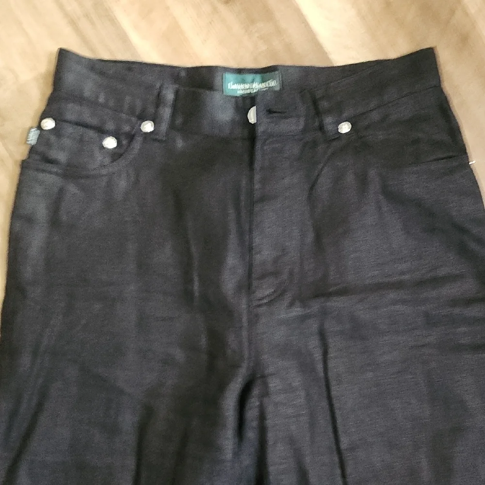 Lauren Jeans Co Ralph Lauren Women’s Black Linen Pants Size 4 28” Inseam - Picture 2 of 13
